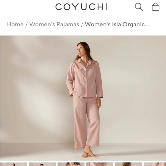 Coyuchi Surf Chambray Pajama Set Size Large Organic 100 cotton new with tags - Picture 5 of 5